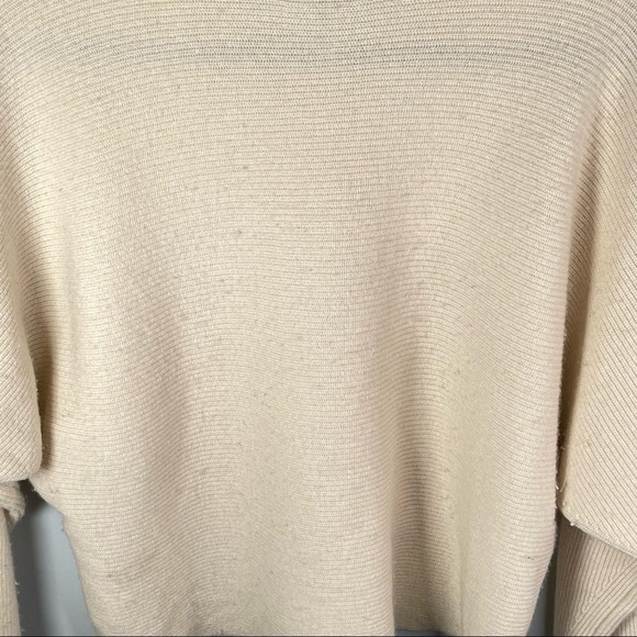 Monrow Womens Ribbed Off-The-Shoulder Wool & Cashmere-Blend Sweater Cream Medium - Picture 8 of 9